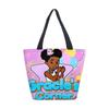 Borsa a Mano da Donna Ragazza Africana Borsa a Spalla Ragazza Borsa in Tela Stampata Tendenza Moda Borsa Tote di Grande Capacità