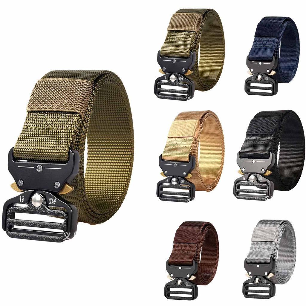 Alloy Buckle  Belt – Men’s Multi-Purpose Military Sports Belt, Adjustable Outdoor, Hiking, , EDC Waist Belt