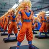 34cm Anime Dragon Ball Z Super Saiyan 3 Son Goku Action Figures Standing Model Pvc Statue Desktop Decoration Ornament Toys Gifts