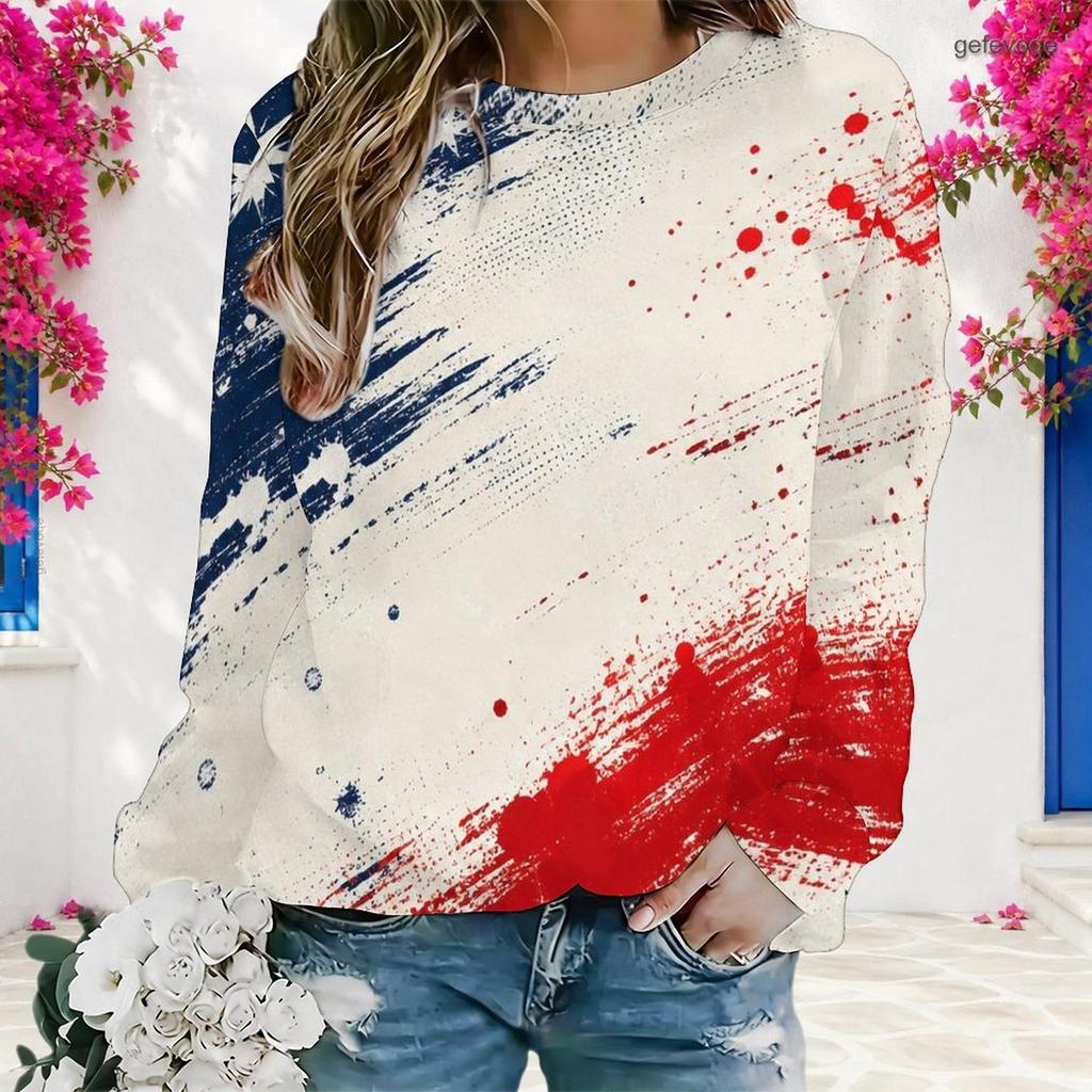 Plus Size Womens Crew Neck Long Sleeve Pullover Soft Loose Casual Daily Street Leisure Sweatshirt