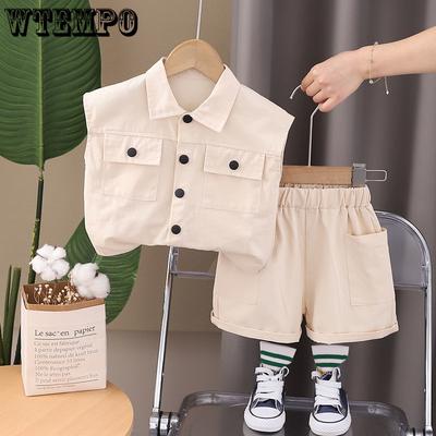 Boys' Summer Suit Shirt Two-piece Set Summer Short Sleeved Children's Clothing