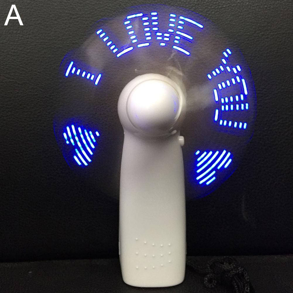 

Portable Mini Led Handheld Fan With Flashing Characters “I Love You”Desktop Cooling Led Handheld Flashing Fan