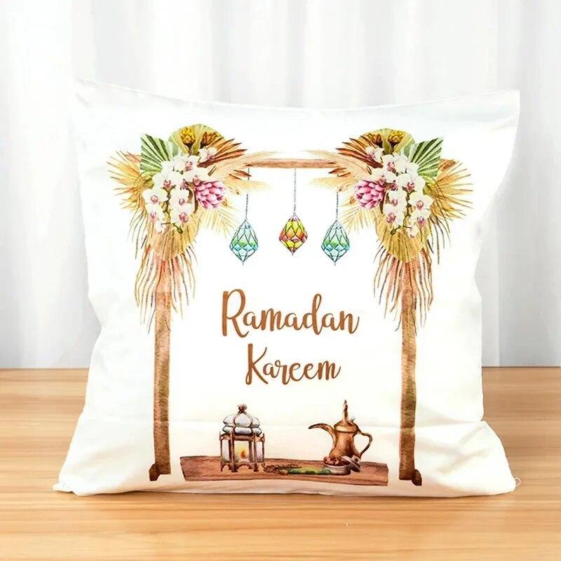 Eid Mubarak Home Decoration Pillowcases Islamic Ramadan Decoration Mosque Muslim Pillowcases Gift