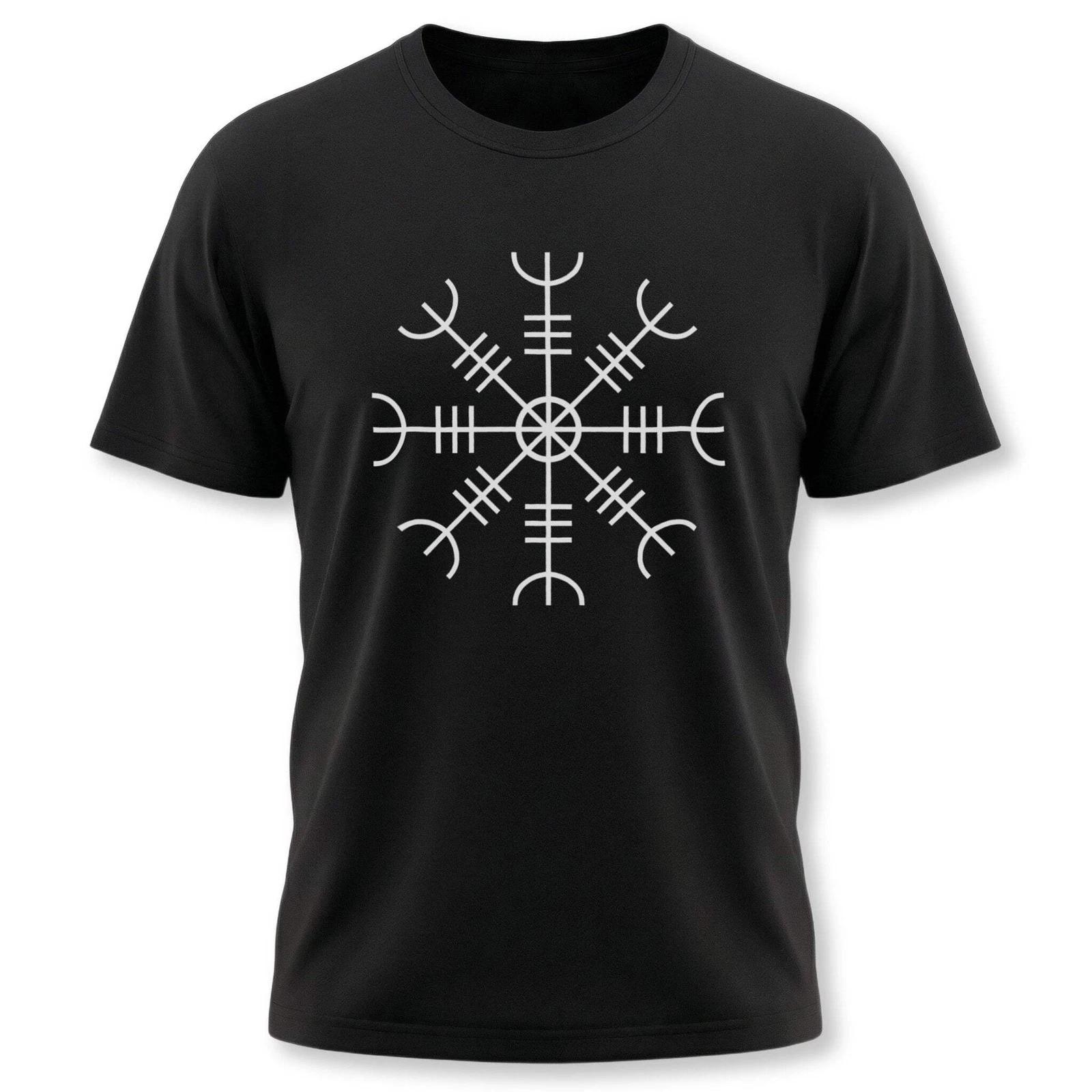 Viking Aegishjalmur T-Shirt | Norse Helm of Awe Graphic Unisex Tee Shirt XS