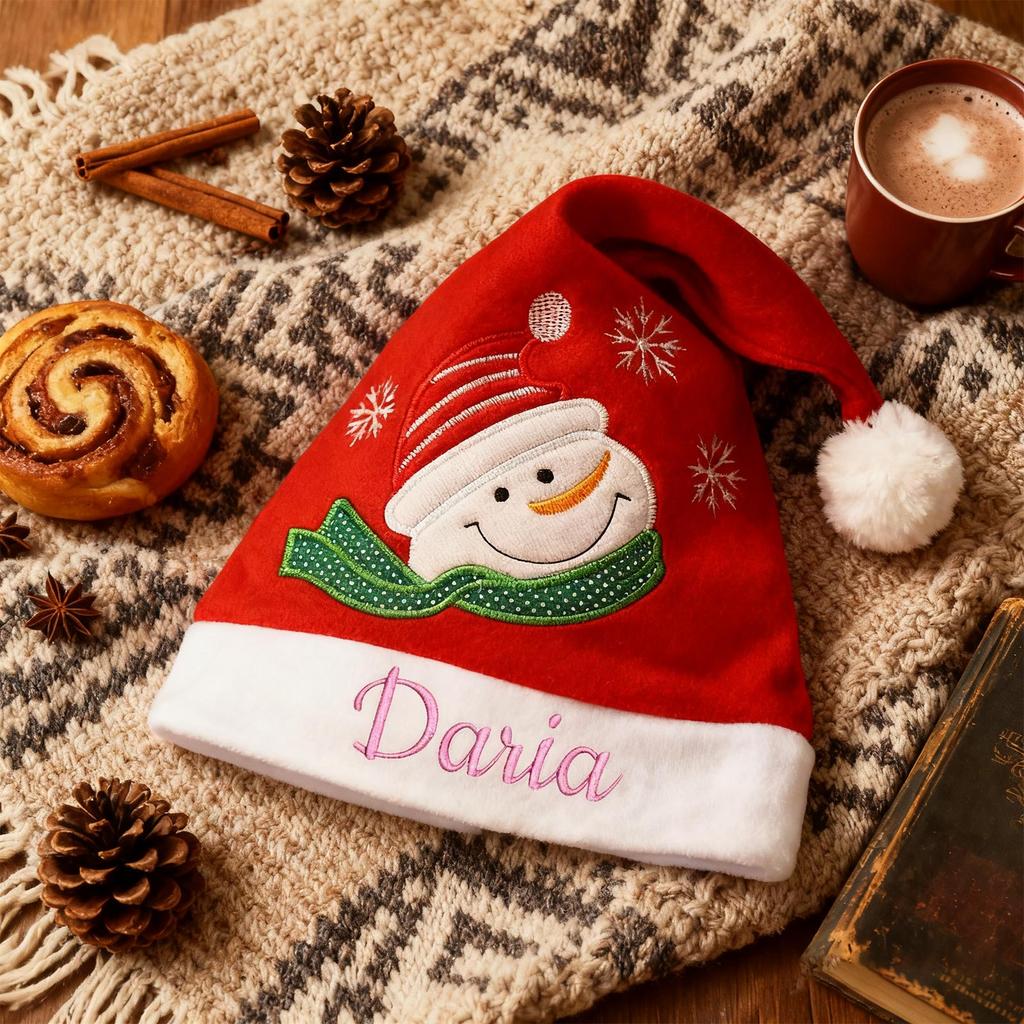 Personalized Custom Adult Hat Red Christmas Hat Decoration