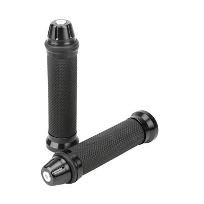 Motorcycle Pair and Aluminum with Rubber Custom Fit Grips, 22.2mm, (Left Right), Handlebars, Black,