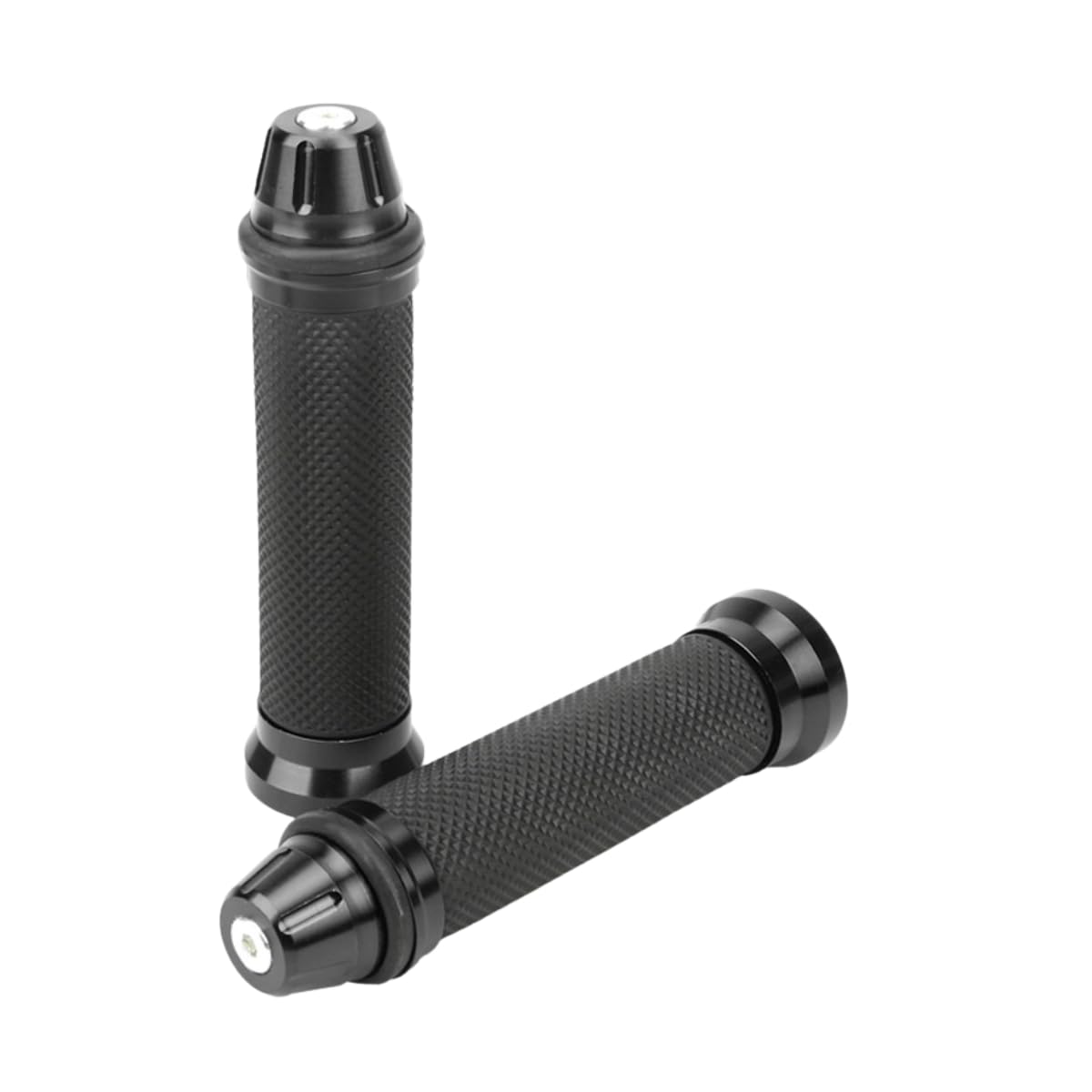 

Motorcycle Pair and Aluminum with Rubber Custom Fit Grips, 22.2mm, (Left Right), Handlebars, Black, чёрный