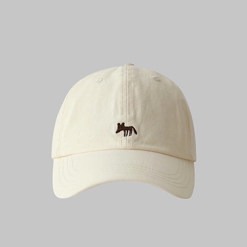 1 Pc Casual Cute Embroidered Little Foxes Baseball Cap Hat Women Men  Outdoor Sunscreen Hat Cap
