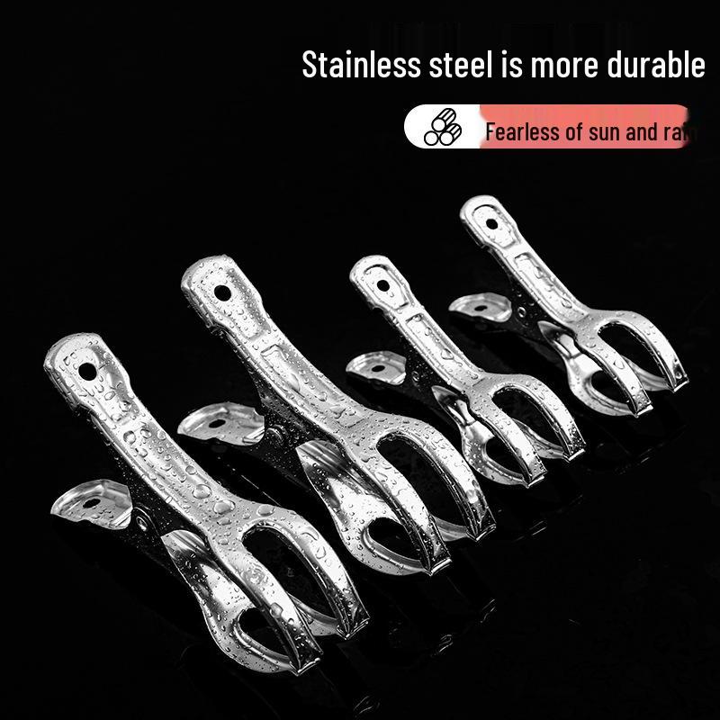 Stainless Steel Windproof Clips - Large Multifunctional Clothes Drying and Clamping Clips
