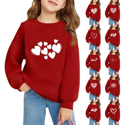 Meisjes Truien met Ronde Hals voor Kinderen Bedrukte Baby Tops Valentijnsdag