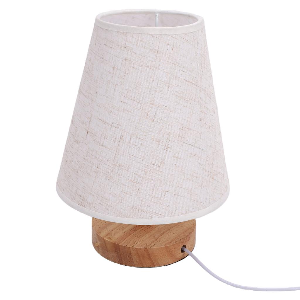Table Lamp Minimalist Dimmable USB Bedside Lamp with Fabric Lampshade Remote Control for Bedroom Night Stand