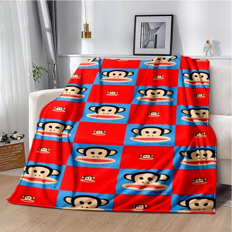 P-Paul Frank-k Flannel Portable Blanket for Children's Picnic in Living Room Bedroom Sofa Bed Ideal Birthday Gift