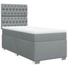 Vidaxl Letto Continentale Con Materasso, Grigio Chiaro, Tessuto, 100X200Cm