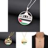 Durable Stainless Steel Pendant Necklace With Ethnic Style Aksha Mosque And Palestine Charm
