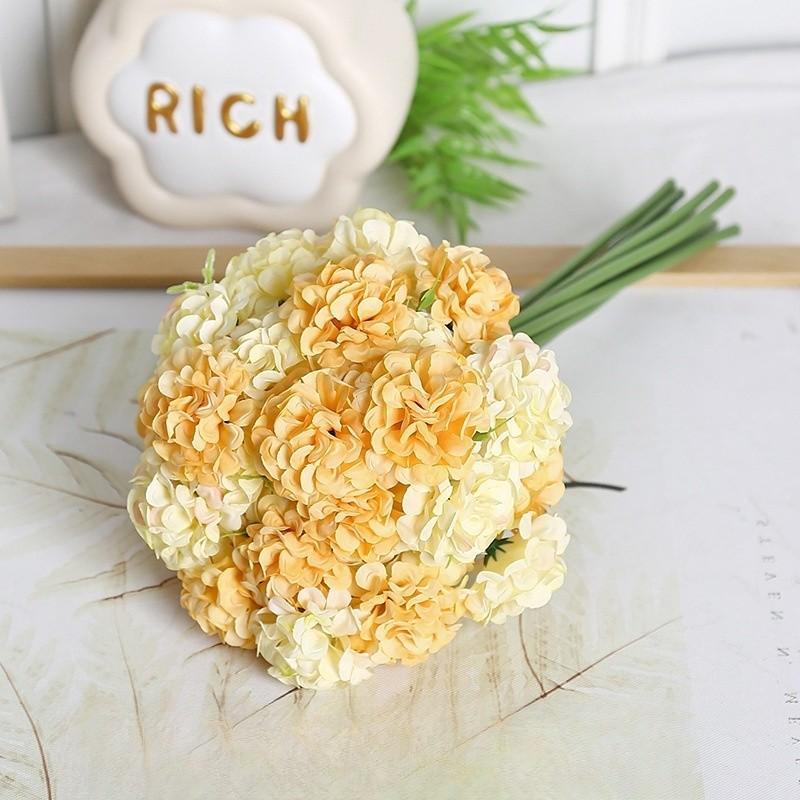 27Heads 30cm Artificial Hydrangea Bouquets Fake Flowers Bridal Bridesmaid Holding Flowers Photograph Props Wedding Party Garden Home Decoration