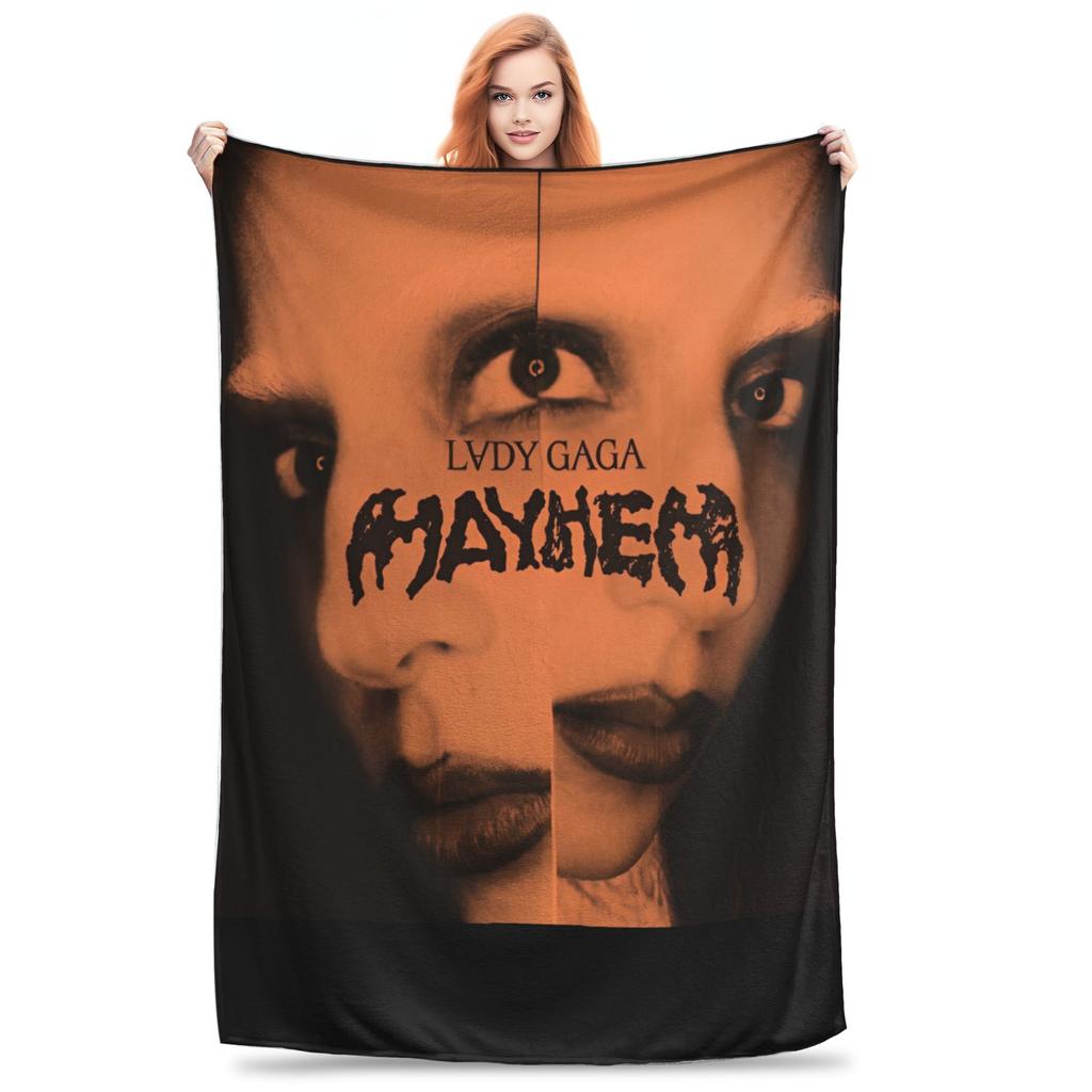 Lady Gaga Blanket Cover Fleece Mayhem Album Super Warm Throw Blankets for Bedding Couch Bed Rug