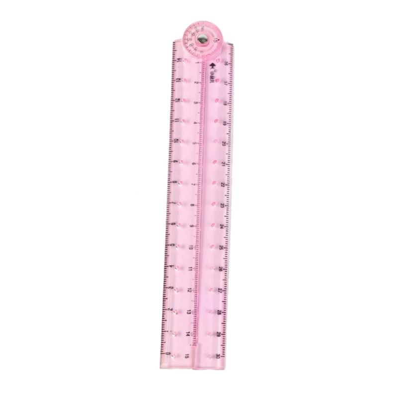 Clear Folding Ruler Flexible Drawing Ruler Centimeters Scale Measuring Length 0-30cm (0-12Inch) for Drawing Measuring