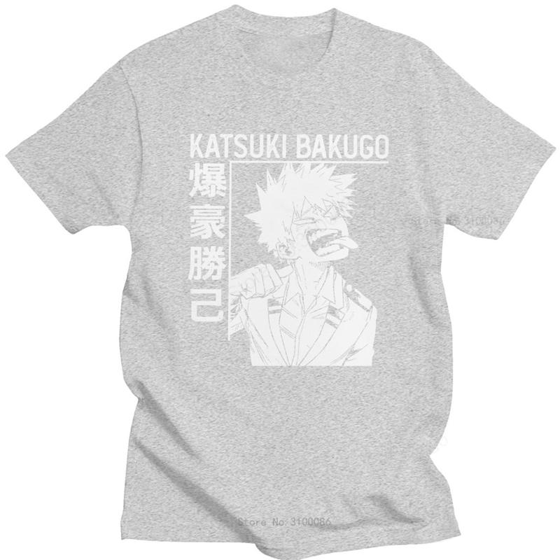 Funny Unisexs Katsuki Bakugo Boku No Hero Academia TShirt Cotton Anime Tee Shirt Short Sleeve Unisexga All Might Tshirt Merch Tops