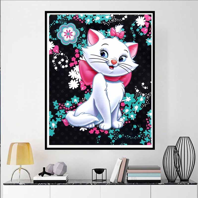 Disney 5D DIY Diamond Painting Decorations Marie The Cat Diamond Embroidery Rhinestone Cross Stitch Set Handmade