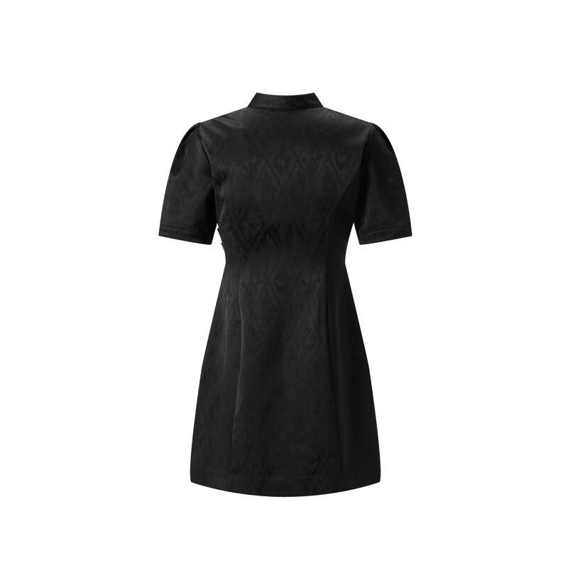 PEACEBIRD New Chinese Style Button-Knot Short Dress
