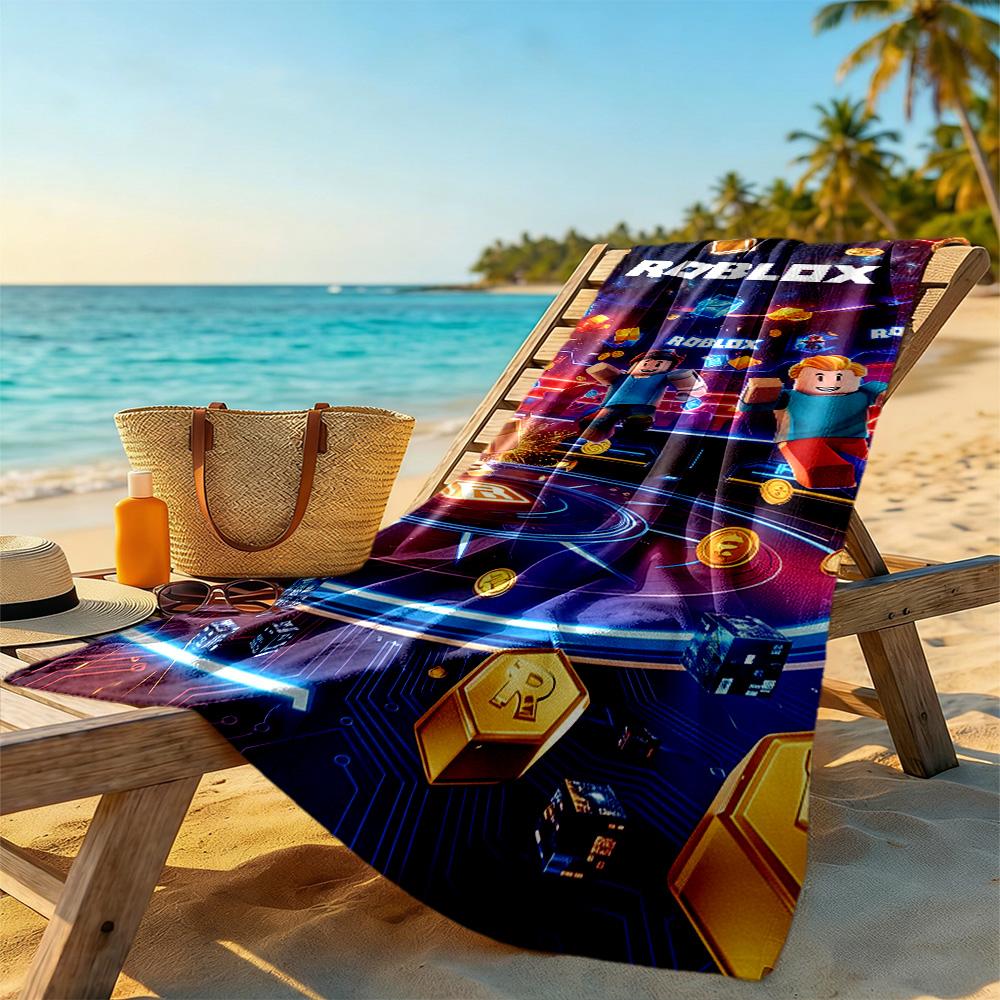 Roblox Beach Towel Super Soft Microfiber Quickdry Fabric Comfortable Lightweight Portable for Swimming,Beach,Camping, Travel, Beach Accessories,Gym