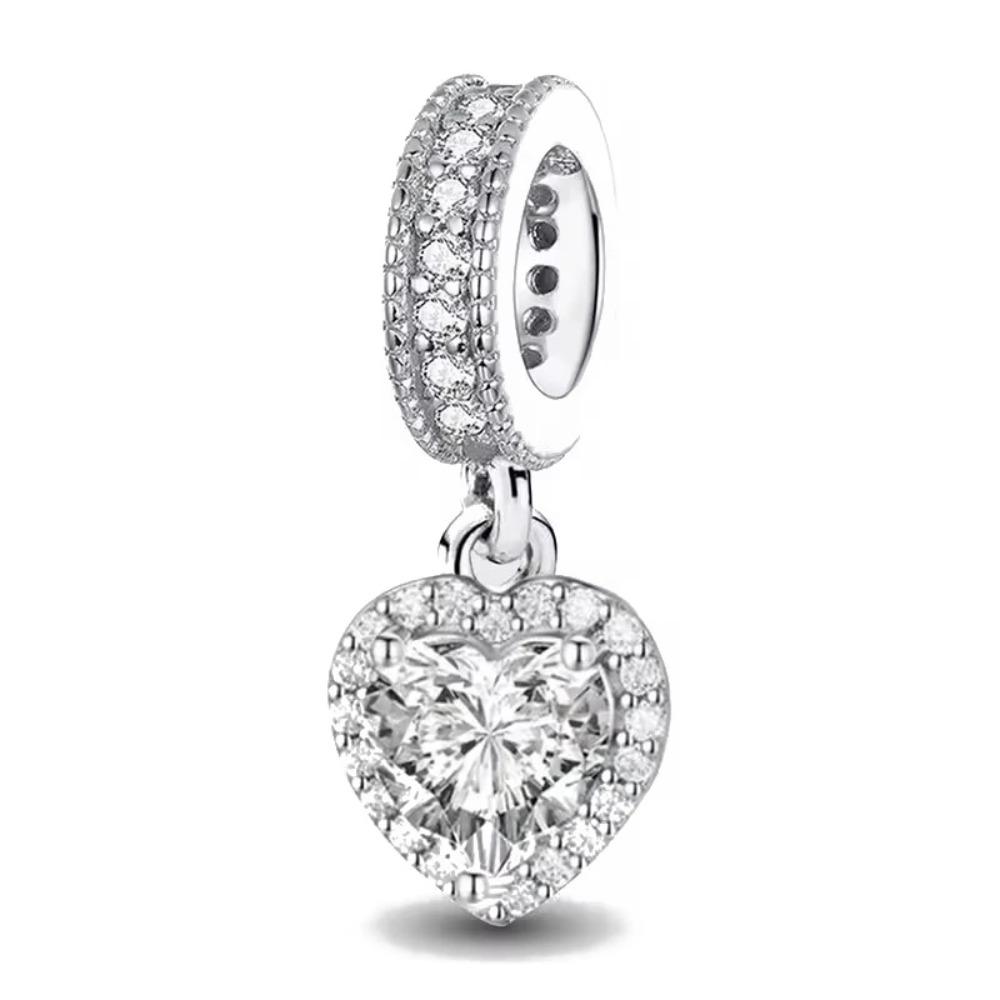 New Colorful Shiny Zircon Charms Beads for DIY Jewelry Fit Silver Bangle Bracelet Necklace KeyChain Women Accessories