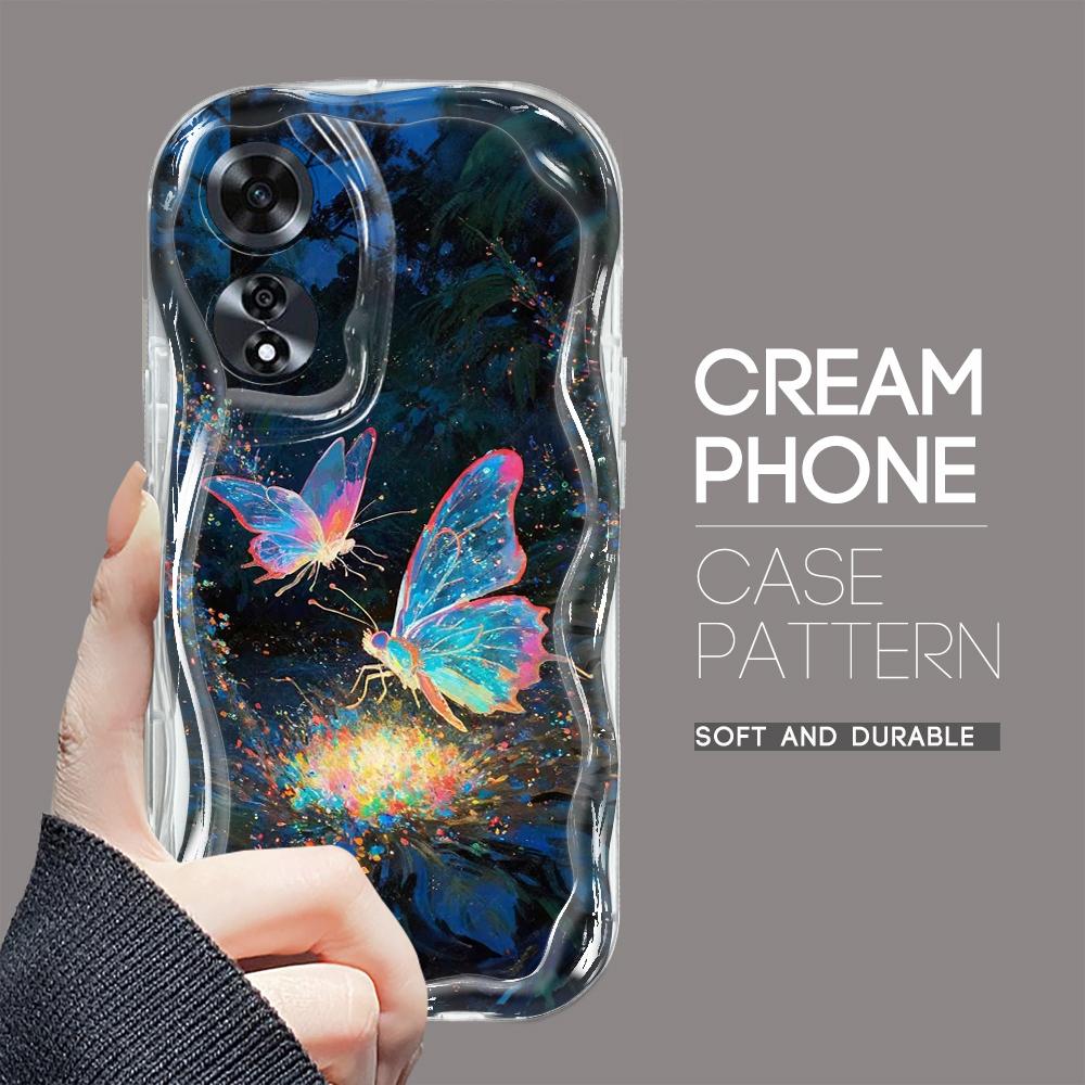 

Для OPPO A17 A18 A38 A58 A98 Reno7 Z 8Z 8T 11F 11 Pro Realme 12 Lite 12 Pro C30 Мечтательные красочные бабочки волнистый край мягкий силиконовый чехол для телефона OPPO A18 чистый