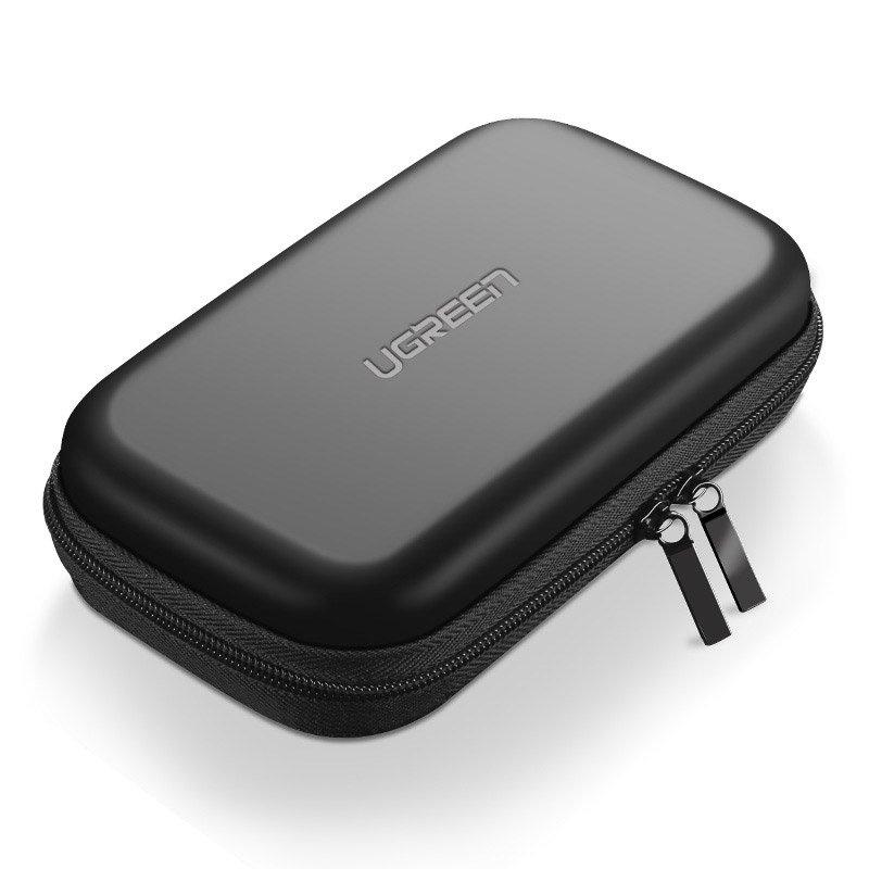 Ugreen Compact Black Protective Case for Hard Drive & Accessories, 16.5 x 9.5 x 4.5 cm (Model 40707)