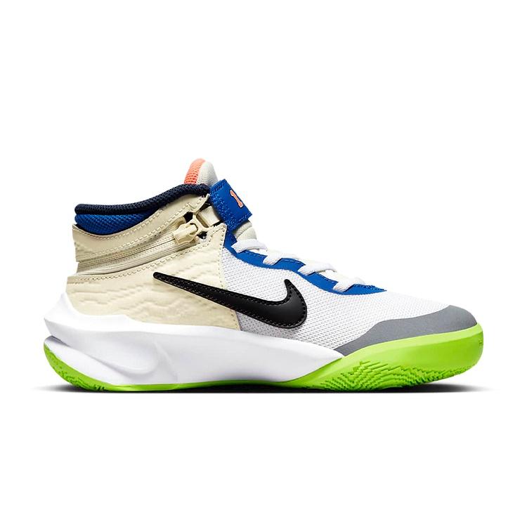 (GS) Nike Team Hustle D10 FlyEase 'White Multi-Color' Kids' FB1395-101