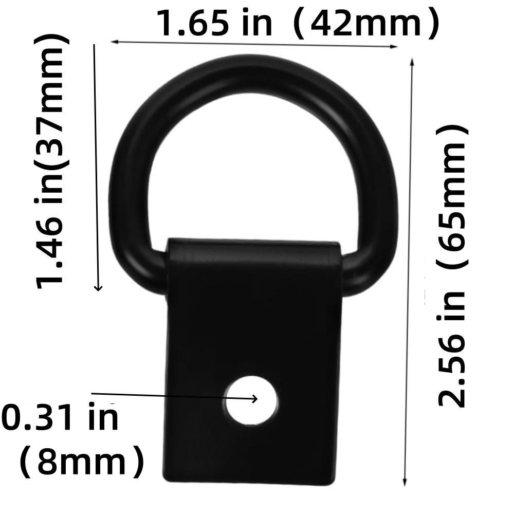 Heavy-Duty Steel D-Ring Tie-Down Anchor Set – 1/4" Thick, 2400 Lbs Capacity, Electrophoretic-Coated, For Trailer, RV, Truck Bed, Garage – 4/8 Pack