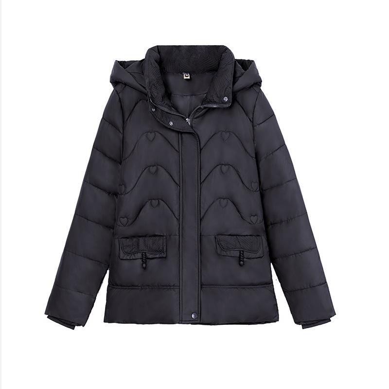 

Куртка Mom s Autumn and Winter с капюшоном, короткая, свободная, утолщенная, ветрозащитная, женская, 5 цветов XL чёрный