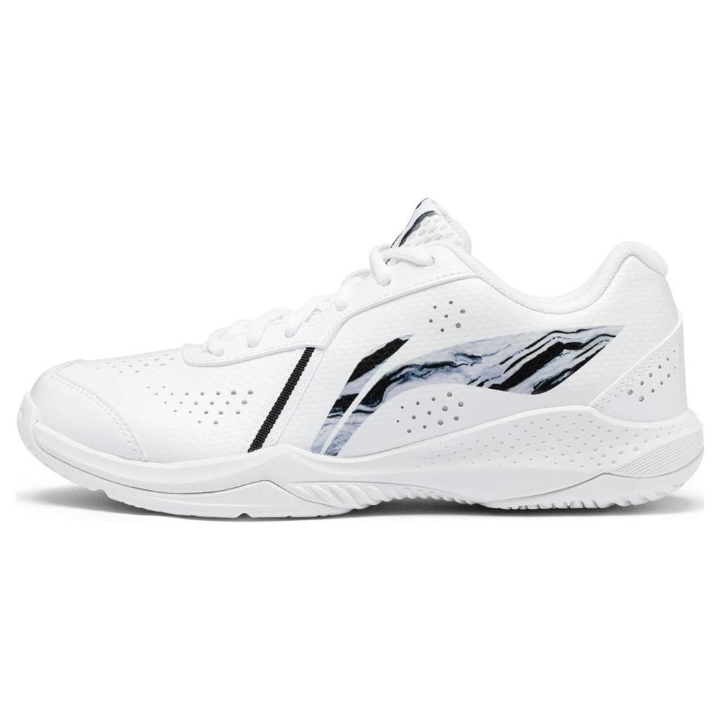 Li-Ning Thunder Series Lite Bezešvé Písmeno Odolné Protiskluzové Nízké Badmintonové Boty Unisex Boty Bílé AYTS020-7