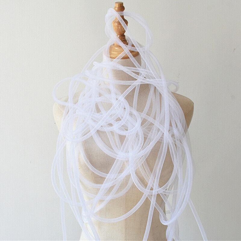 10mm Tube en Crin de Cheval Tube Crinoline Tissu Filet Crin Garniture pour Accessoires de Cheveux DIY Maille Tissée Flexible Élastique