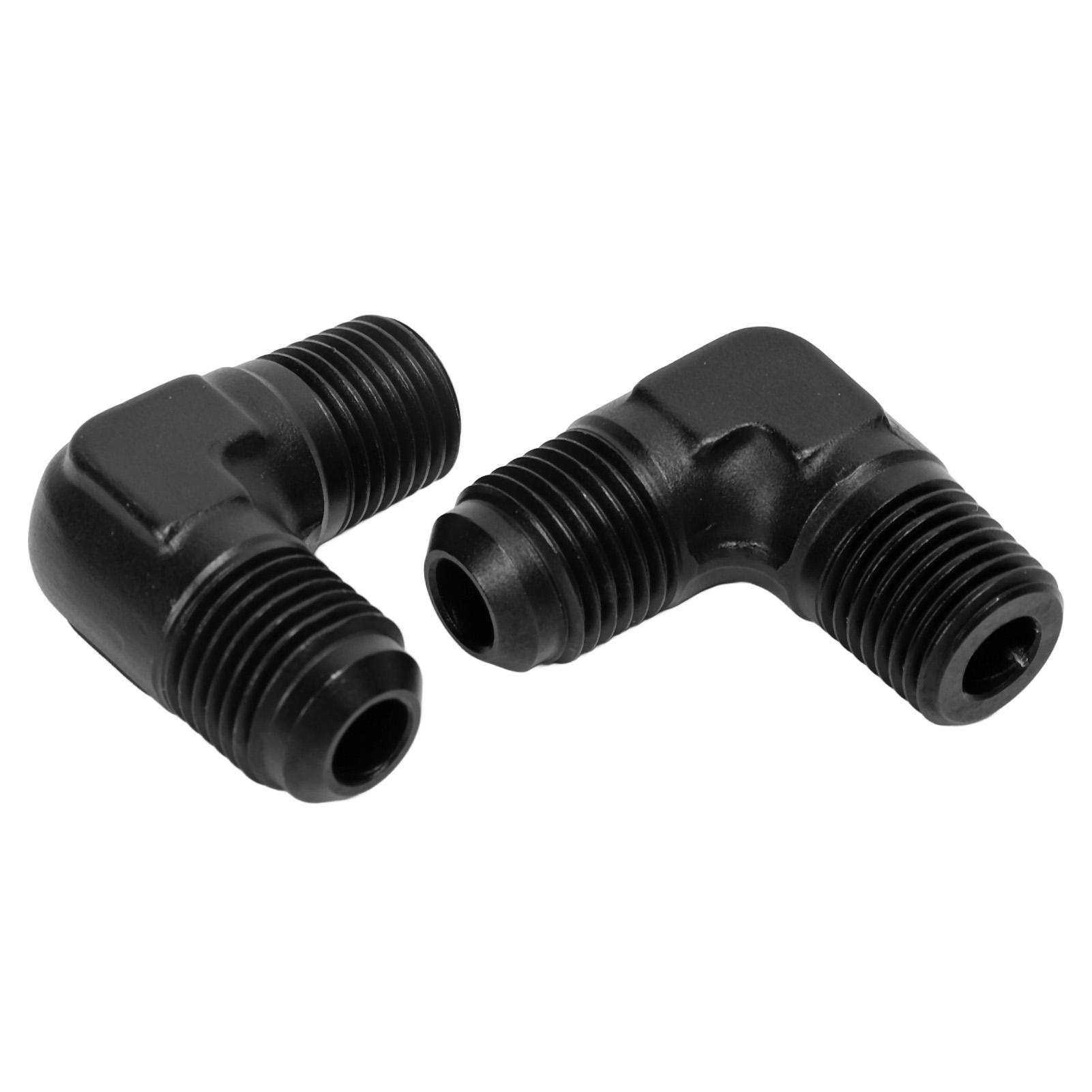 

2 Pcs 6AN to 14 NPT Fitting Adapter 90 Degree Male Swivel Gas Line Rail Pump Injector Fitting