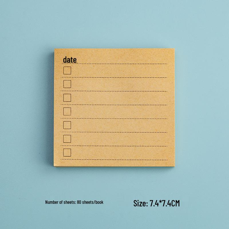 Kraft Paper Tearable Memo Pad - Reusable Grid Student Sticky Notes