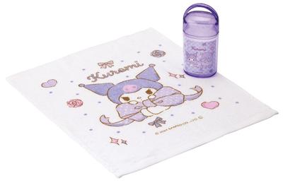 Skater Wet Towel Set with Made In Sanrio Kuromi Big Case, Kids', Japan, Ribbon, Girls', OA5AG-A