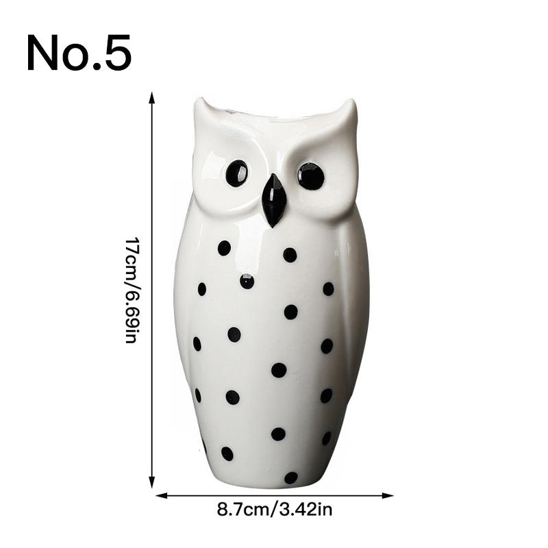 

Креативная ваза с совой, керамическая гидропонная ваза, украшение для сухих цветов, цветочная композиция, домашний декор, настольный художественный орнамент No.5