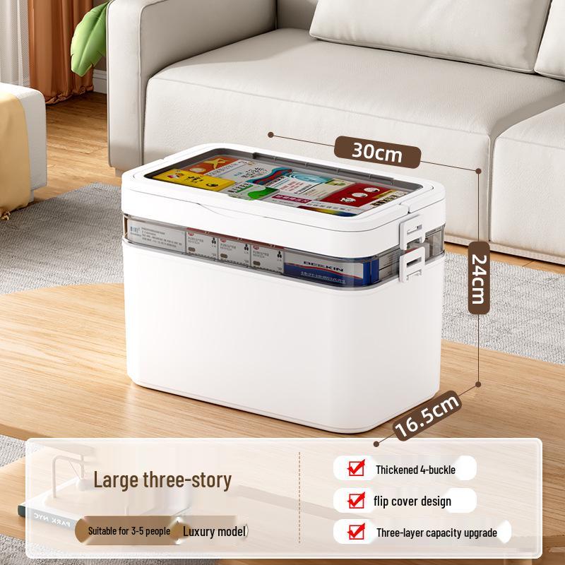 Large Capacity Transparent Medicine Storage Box - Multi-Layer Family First Aid Organizer