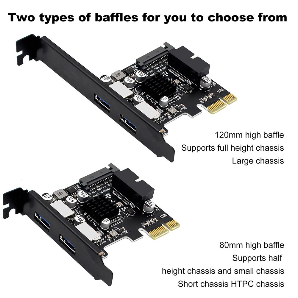 USB 3.0 PCI Express Expansion Card SATA 15Pin Power Port USB3.0 Hub 19pin/20Pin Front Panel PCI-e USB3.0 Hub Controller Adapter