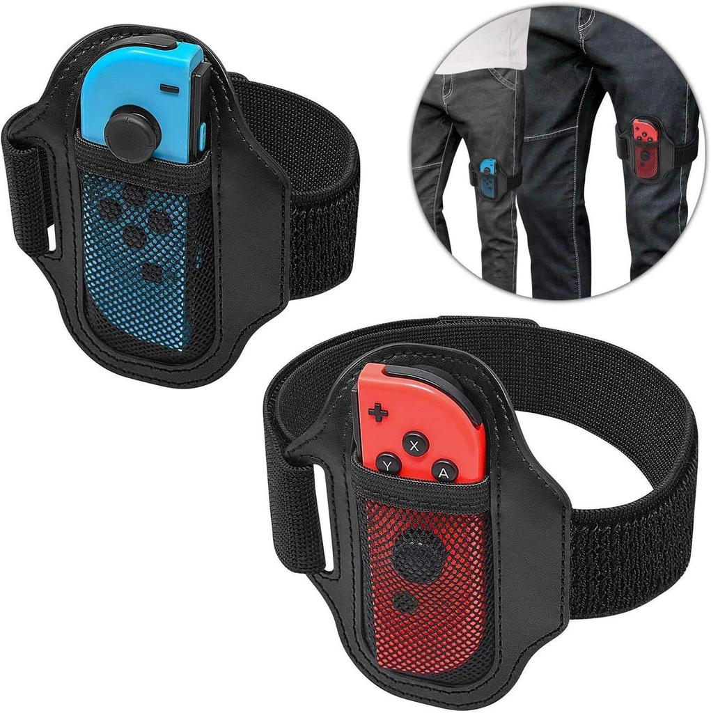 Nintendo Switch Leg Strap Ring Fit Adventure Adult Size Child Set of 2 Size Child Joy-Con Bands, Compatible, + Size, (Adult + Size)