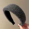 Grauer Ton fauler Retro-Plüsch breiter Kopfbügel modischer Temperament-Kopfbügel hochwertiger Haar-Twister