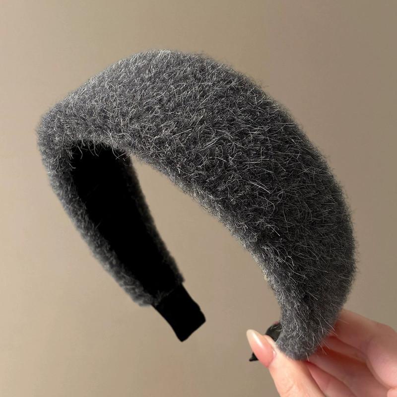 Grauer Ton fauler Retro-Plüsch breiter Kopfbügel modischer Temperament-Kopfbügel hochwertiger Haar-Twister