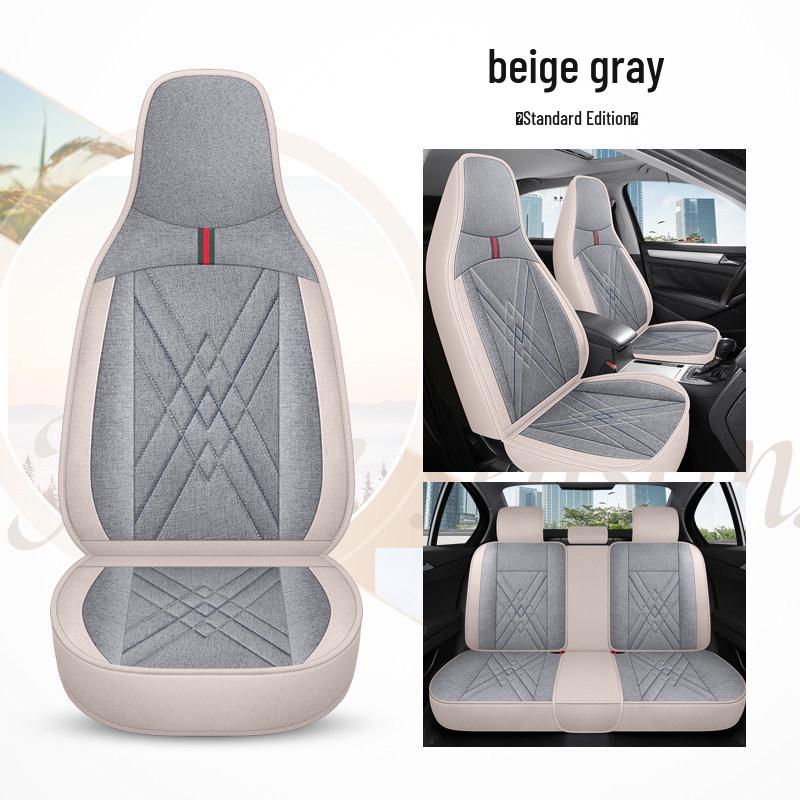 Seagull Car Seat Cushions (Models 23/24) - All-Season Linen Covers for New Energy Vehicles, Full Coverage.