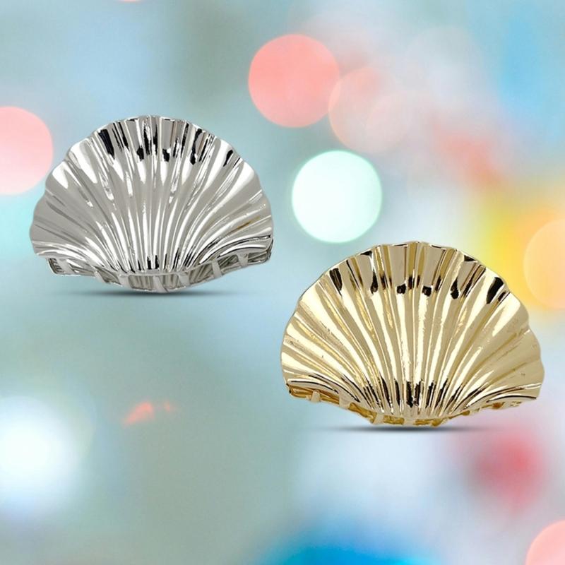 Elegant Alloy Hair Claw Clip Hairpins Decorative Hairpins Shell Shapes Hair Clip Accessories for Sophisticated Looks