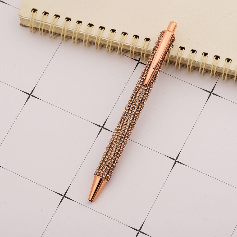 Presse Strass Rose Gold Kugelschreiber Luxus süße Hochzeit Metall Schreibwaren Schule Bürobedarf 4 Stück