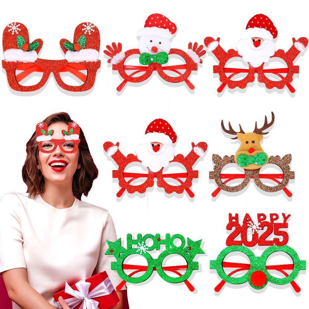 Christmas Santa Decoration Claus Snowman Glasses Adult Child Xmas Props Party