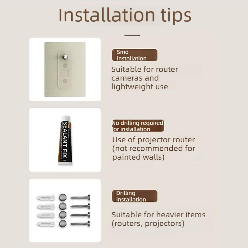 Family Living Room Bedroom No Drilling Projector Router Storage Rack Carbon Steel Wall Mounted Bracket Camera Placement Rack