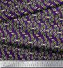 Soimoi Brown Japan Crepe Satin Fabric Ash Leaves Printed Fabric 1 metre 42 Inch