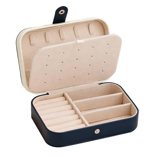 PU Leather Jewelry Box, Multi-Layer Organizer, Compact Lightweight Protective Jewelry Holder, for Rings Earrings Bracelets