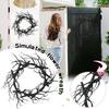 40cm Spooky Black Branch Wreath Decoration - Vintage Indoor/Outdoor Wall-Mounted Hanging Garland with Twisted Branches